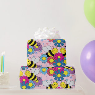 Bloemen en Bumble Bees Cadeaupapier
