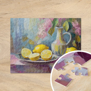 Bloemen en citroenen Modern Stilleven Legpuzzel