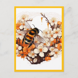 BLOEMEN EN DE BIJ BRIEFKAART