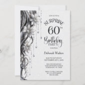 Bloemen en Diamanten Verrassingsfeest 60e Verjaard Kaart (Voorkant)