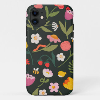 Bloemen en dieren. iPhone case ontwerp