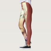 Bloemen en donkerrode Leggings (Links)