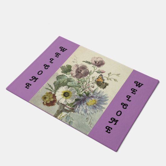 Bloemen en drijfmat van de deur deurmat (Schuin)