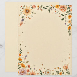 Bloemen en Droomvanger Briefpapier Briefhoofd