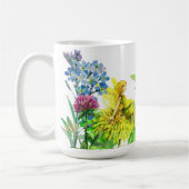 Bloemen en een paardenbloem Fairy waterverf schild Koffiemok (Links)