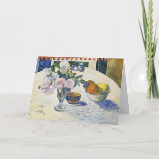 Bloemen en een schaal fruit | Paul Gauguin Kaart (Voorkant)