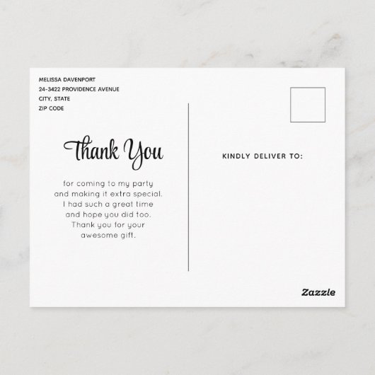 Bloemen en Eiffeltoren Parijs Patroon Dank u Briefkaart (Achterkant)