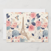 Bloemen en Eiffeltoren Parijs Patroon Verjaardag Kaart (Achterkant)