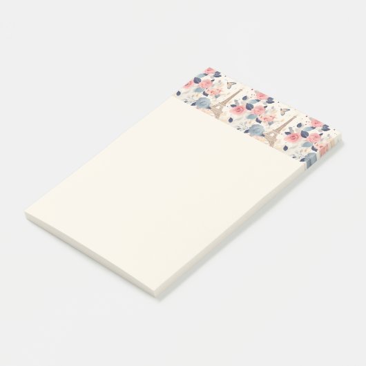 Bloemen en Eiffeltoren Parijs Reispatroon Post-it® Notes (Schuin)