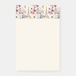 Bloemen en Eiffeltoren Parijs Reispatroon Post-it® Notes
