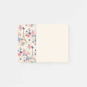 Bloemen en Eiffeltoren Parijs Reispatroon Post-it® Notes