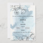 Bloemen en elegante huwelijksuitnodiging aankondiging (Voorkant)