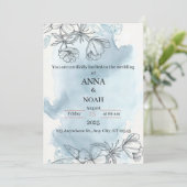 Bloemen en elegante huwelijksuitnodiging aankondiging (Staand voorkant)