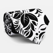 Bloemen en flesjes met zwarte en witte ruitjes 2 stropdas (Opgerold)