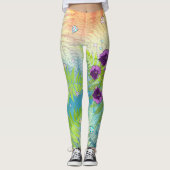 Bloemen en flessen leggings (Voorkant)