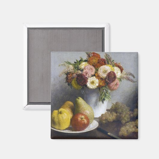Bloemen en fruit, Henri Fantin-Latour Magneet (Voorkant / Achterkant)