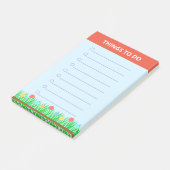 Bloemen en gepersonaliseerde taken post-it® notes (Schuin)