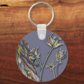 Bloemen en golven Sleutelhanger (Voorkant)