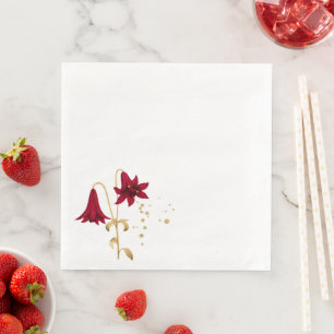 bloemen en gouden bladeren wit servet