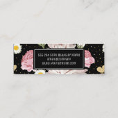 Bloemen en gouden speckles mini visitekaartje (Achterkant)