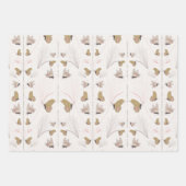 Bloemen en gouden vlinders Decoupage Inpakpapier Vel (Voorkant)