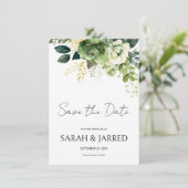 Bloemen en groen save the date (Staand voorkant)