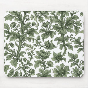Bloemen en groene bladeren muismat