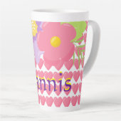 Bloemen en hart op maat latte mok (Rechterhoek)