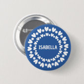 bloemen en hart ronde button 5,7 cm (Voorkant /achterkant)