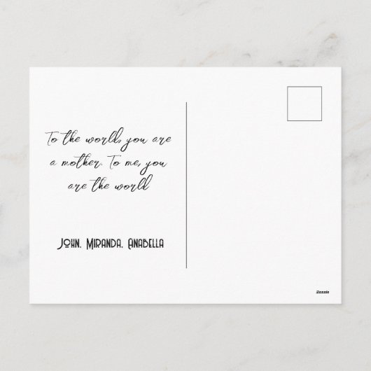 Bloemen en harten rood Moederdag Briefkaart (Achterkant)