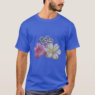 Bloemen en harten t-shirt