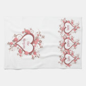 Bloemen en hartenliefde groeit hier en familienaam theedoek (Horizontaal)