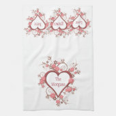 Bloemen en hartenliefde groeit hier en familienaam theedoek (Verticaal)