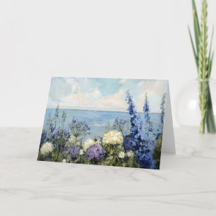 Bloemen en het Zee schilderij Kaart