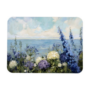 Bloemen en het Zee schilderij Magneet
