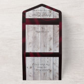 Bloemen en Hoefijzers, Bourgogne lint All In One Uitnodiging (Buitenkant)