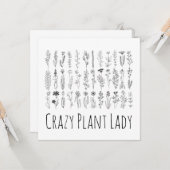 bloemen en inkttekening van kruiden kaart (Voorkant / Achterkant in situ)