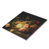 Bloemen en insecten, 1711 (olie op het paneel) tegeltje (Zijkant)