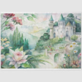 Bloemen en kasteeldecoupage Tissue Paper Tissuepapier (Voorkant)