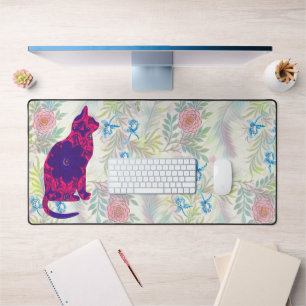  Bloemen en  Kat Bloemen Bureau Mat Pad