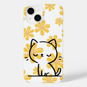 Bloemen en katten Case-Mate iPhone 14 hoesje