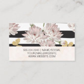Bloemen en kattervlinders | Stripe patroon Visitekaartje (Achterkant)