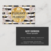 Bloemen en kattervlinders | Stripes Visitekaartje (Voorkant / Achterkant)