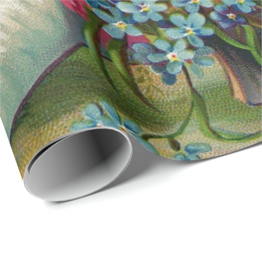 bloemen en koele Mode schotels Collage Cadeaupapier (Rol Hoek)