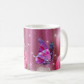 Bloemen en koffiebeker voor vlinders koffiemok (Voorkant rechts)