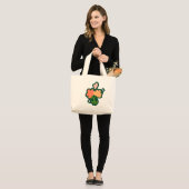 Bloemen en Konijn Grote Tote Bag (Voorkant (model))