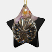 Bloemen en kristal keramisch ornament (Links)