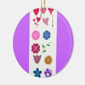 Bloemen en kunstversiering keramisch ornament (Links)