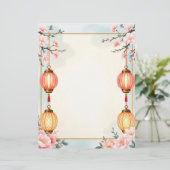 Bloemen en lantaarns briefhoofd (Staand voorkant)