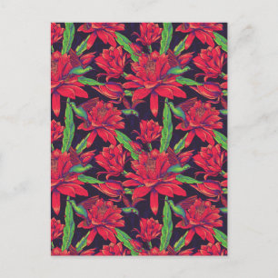 Bloemen en levende vogels briefkaart